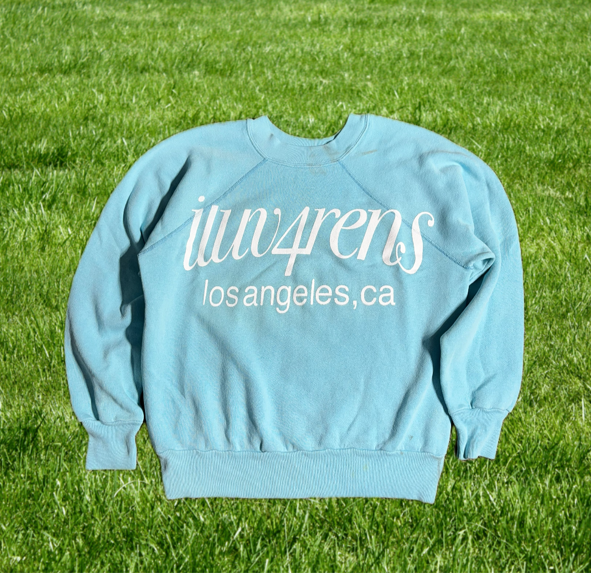 M teal crewneck