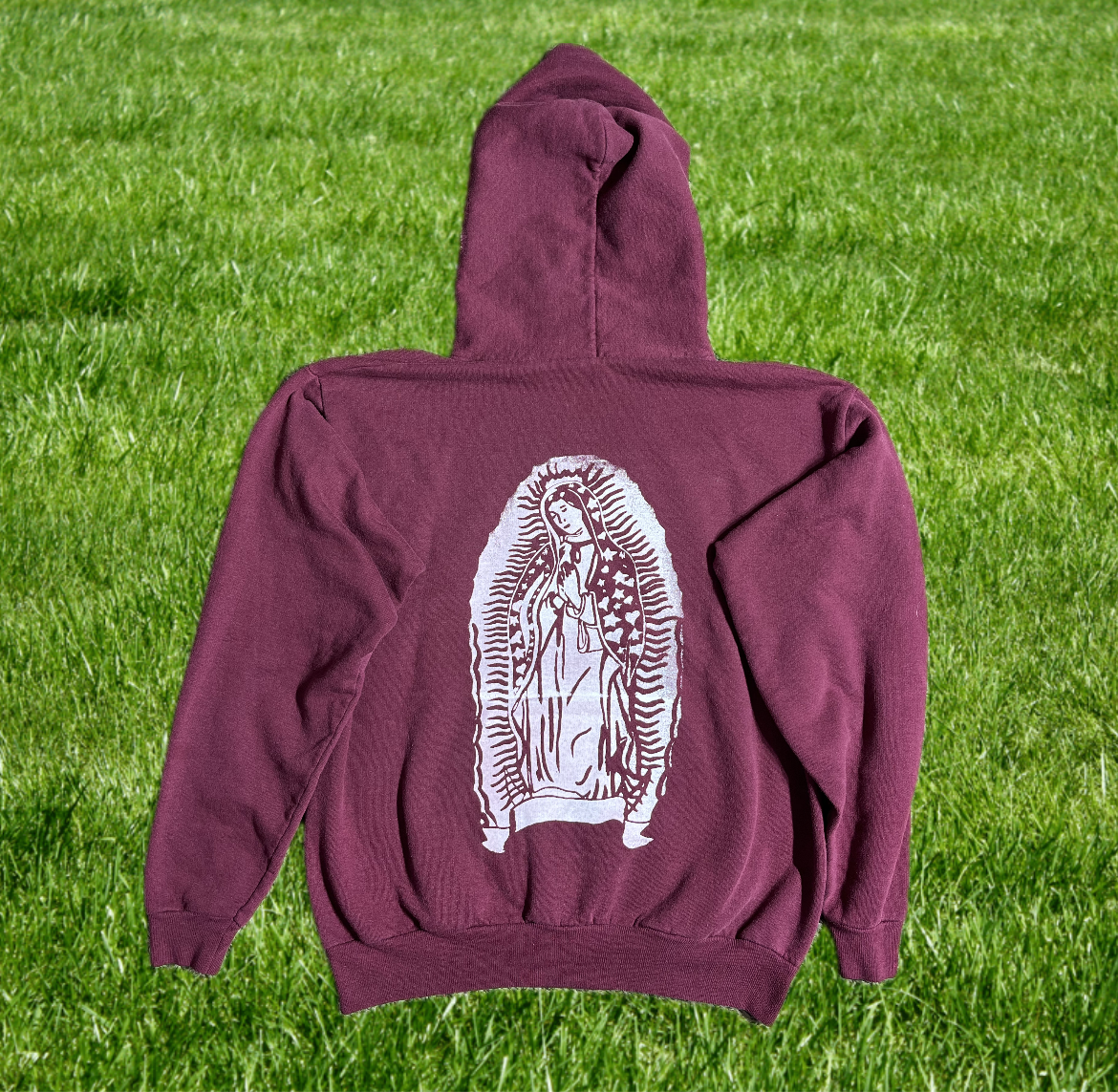M maroon hoodie